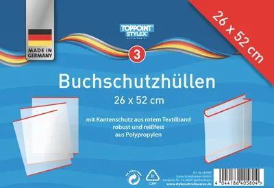 Produktbild von 15 (5x 3) Buchumschläge Buchschutzhüllen Buchumschlag 26x52