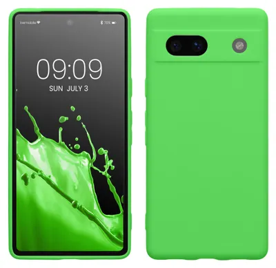 Produktbild von kwmobile Handyhülle für Google Pixel 7a Hülle - weiches Handy Silikon Case - Schutzhülle Cover - Limettengrün