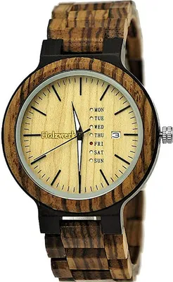Holzwerk EIFEL Damen und Herren Holz Uhr mit Leder Armband