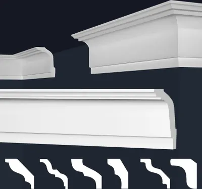Produktbild von MARBET DESIGN Stuckleisten XPS Styropor weiß - Deckenleisten Deckenstuck Leisten E-Leisten - (2 Meter / 1 Leiste E-33)