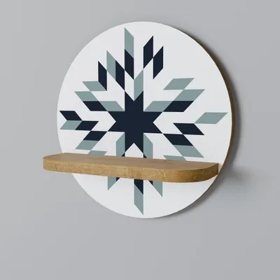 Produktbild von SPACEREBELS Wandregal Holz - dekoratives Hängeregal - Schweberegal für Wohnzimmer - Regalbrett Kinderzimmer Schlafzimmer - Rundes Regal für Wände - 34 x 34 Eiche Riva Finish