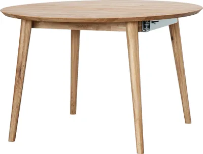 Produktbild von Ausziehtisch rund, 120cm Durchmesser, ausziehbar auf 165cm, Wildeiche massiv geölt, TARVA-69
