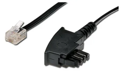 Obrázok produktu pre Pripojovací kábel Dönges TAE-F / RJ11, čierny, dĺžka 10 m, a-3/b-4/W-5/E-2