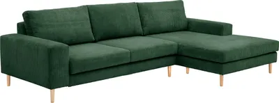 Produktbild von Max Winzer Sofa 2,5-Sitzer links / Longchair rechts Florian - Cordstoff dunkelgrün - Maße: 294 x 175 x 87 cm