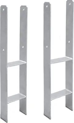 Obrázok produktu pre VINGO 2 kusy H-kotvy H-stĺpik v žiarovo pozinkovanom vyhotovení 101 mm Žiarovo pozinkované - dĺžka 600 mm, hrúbka materiálu 5 mm Prístrešok pre auto