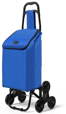 Produktbild von VOUNOT® Einkaufstrolley Klappbar mit 6 Räder, Treppensteiger 32L, Blau