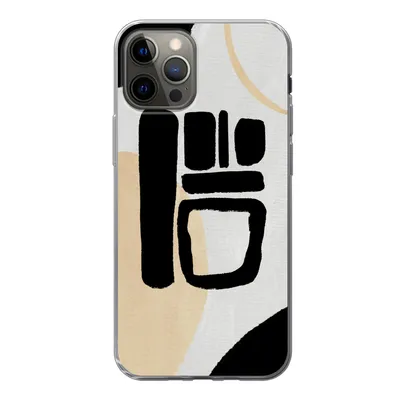 Produktbild von MuchoWow® Handyhülle Schutzhülle Hülle für iPhone 12 Pro Schwarz - Kreis - Abstrakt Silikon Softcase Handy Hülle - Abdeckung