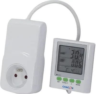 Obrázok produktu pre Meradlo spotreby, CHACON EcoWatt 650, výkon, napätie, prúd, zobrazenie nákladov, kábel 1,20 m