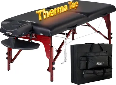 Image de Lit de massage pliable, noir - Lit de massage mobile - Table de massage - Table de traitement