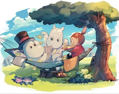 Image de Peinture par numéros Images des Mumins' Rest 50x40 cm