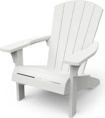 Produktbild von Keter Adirondack Troy Gartensessel weiß, Strandstuhl, Beachstuhl, Loungestuhl, wetterfest