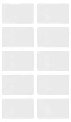 Immagine prodotto di 10 smart card scrivibili a 125 kHz T5577, senza contatto, compatibili con lettori/scrittori in formato 1386 e 1326 per sistemi di controllo accessi, colore bianco