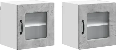 Image de vidaXL Façade de lave-vaisselle Kalmar, 2 pièces, gris béton, 40 x 31 x 40 cm