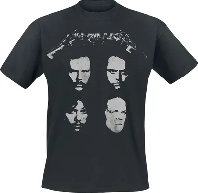 Produktbild von Metallica T-Shirt Herren 4 Faces schwarz Band-Merch, Bands 100% Baumwolle M