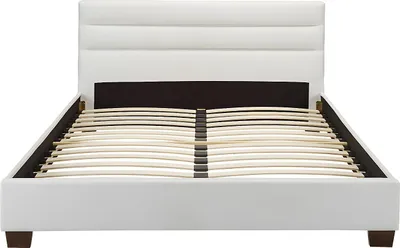 Produktbild von Bett - 160 × 200 cm - Weißes lederähnliches Material - FAUSTIN