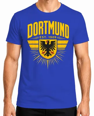 Produktbild von Dortmund Est 1909 Adler Wappen Ruhrpott Statement Sarkasmus Kult Herren T-Shirt, Blau, 3XL