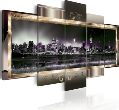 Produktbild von Modernes Wandbild 020111-28 (150x75) - 5 Teilig Bilder Fotografie auf Vlies Leinwand Foto Bild Dekoration Wand Bilder Kunstdruck Blumen Abstrakt