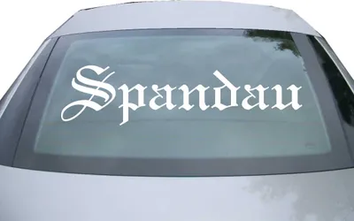Produktbild von Indigos UG - Aufkleber Heckscheibe & Motorklappe DE6575 - weiß - 600x150 mm - Stadt Pandau - Auto Scheiben Fenster Heckklappe Tuning Racing JDM - Die cut