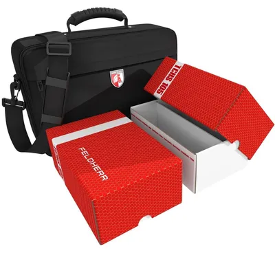 Imagen del producto de Estuche mediano para hasta 3200 cartas, de color rojo, con 2 cajas incluidas