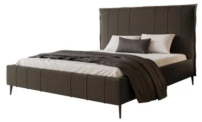 Obrázek produktu pro Čalouněná postel SOMALI 180x200, hnědá, strukturovaná látka, s úložným prostorem a roštem