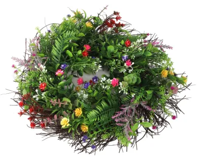 Zdjęcie produktu dla Spring Wildflowers Wreath for Front Door Dried Flower Artificial Wreath Hanging for Home Mall Wedding Decoration