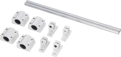 Obrázek produktu pro 4 kusy lineárních kuličkových ložisek se 2 kovovými hřídelemi, sada držáků kluzných bloků pro hřídele CNC obráběcích strojů 10 x 250