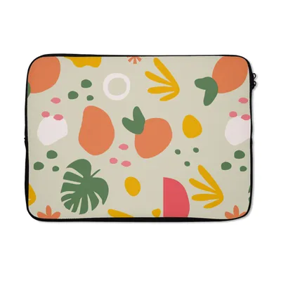 Produktbild von MuchoWow® Laptop Hülle 14 ZollFrucht - Lochpflanze - Muster Laptoptasche - Laptoptasche - Stoßsicher - Schutzhaube
