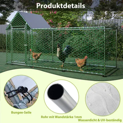 Obrázok produktu pre Klietka pre zvieratá – Klietka pre králiky – Vonkajšie klietky – S krytom z PE materiálu – Bezpečnostný zámok