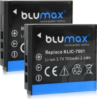 Produktbild von 2x Blumax Akku für Kodak Klic-7001 Easyshare M320, M341, M753, 800 mAh