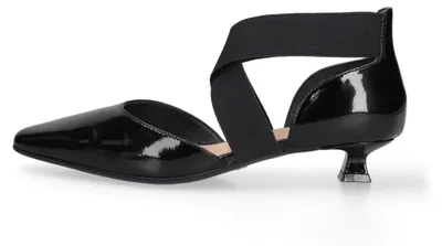 Obrázek produktu pro Dámské boty s nízkým podpatkem z pravé kůže, černé barvy, elegantní design s elastickou páskou