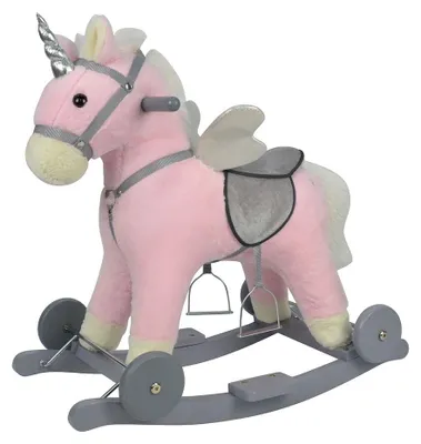 Produktbild von Chipolino Schaukeltier Einhorn Sound Räder Holz Steigbügel sattelförmiger Sitz
