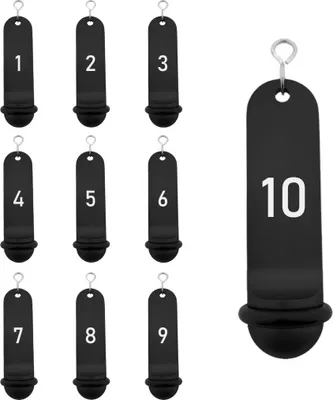 Produktbild von CombiCraft Big Classic Aluminium Hotelschlüsselanhänger in Schwarz 105 x 30 mm, mit Gravur der Nummern 1 bis 10