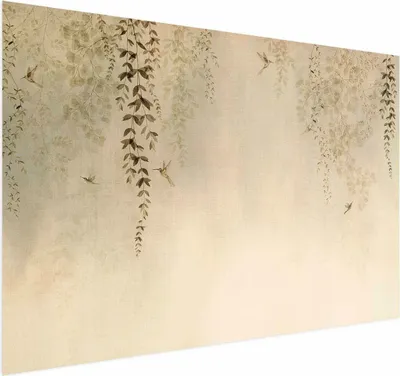 Produktbild von Posterpapier Poster - Beige Hummingbirds 42x29.7 cm Blätter e-C-10068-ao-a