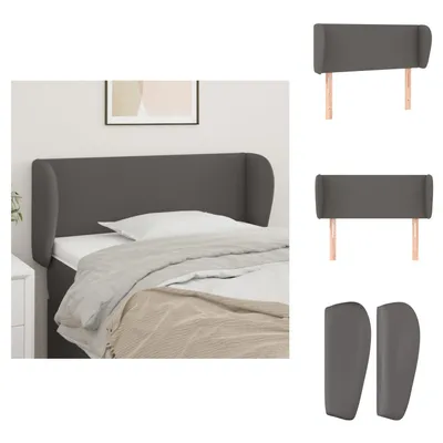 Produktbild von vidaXL Kopfteil mit Ohren Grau 103x23x78/88 cm Kunstleder -  Kopf- & Fußenden