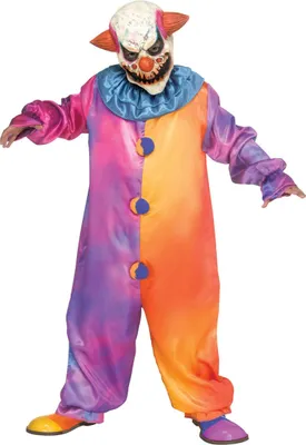 Produktbild von Farbenfrohes Tie-DIE Horrorclown Kinderkostüm mit Maske Größe: M / 8-10 Jahre