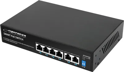 Productafbeelding van Esperanza 4-poorts PoE+ 2-poorts uplink Ethernet switch, model 10/100