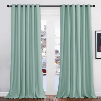 Immagine prodotto di Tende oscuranti, tenda termica con occhielli, 2 pezzi, dimensioni 245 x 200 cm, colore verde chiaro