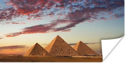 Produktbild von MuchoWow® Poster Ein Sonnenuntergang bei den Pyramiden von Gizeh 150x75 cm - ohne Rahmen