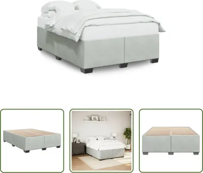 Produktbild von The Living Store Bettgestell Hellgrau 160x200 cm Samt