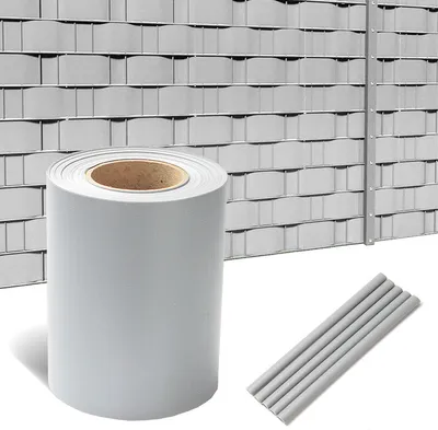 Obrázok produktu pre Clanmacy pásy súkromia PVC dvojité pletivo plot vetrolam 4 role á 50m x 19cm šedá