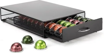 Produktbild von Kapselbox für 40 Espresso, schwarz, mit Schubladen
