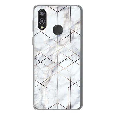 Produktbild von MuchoWow® Handyhülle Schutzhülle Hülle für Huawei P20 Lite (2020) Marmor - Gold - Weiß Silikon Softcase Handy Hülle - Kartenhalter