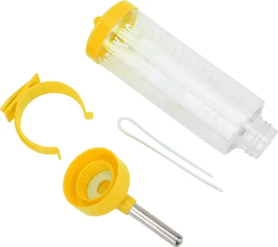 Immagine prodotto di Distributore d'acqua per criceti, fontanella automatica senza gocciolamento per piccoli animali, giallo, 250 ml