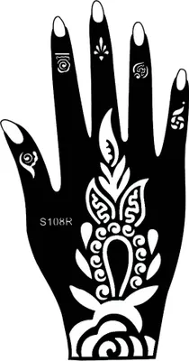 Produktbild von Henna Tattoo Schablone für die rechte Hand
