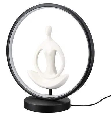Produktbild von Gilde Dekoobjekt (LED), Frau, "Padmasana", Eisen, Keramik, weiß, VE 2, L. 15 cm, H. 33 cm, D. 30 cm 55777 4063387557778