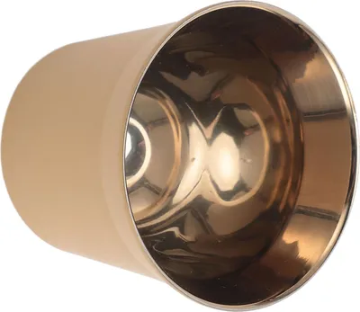 Imagen del producto de Taza de café "demitasse" de acero inoxidable de doble pared, reutilizable, apilable, con acabado espejo, apta para lavavajillas, color "milk tea" (tonos crema y beige), capacidad de 80 ml