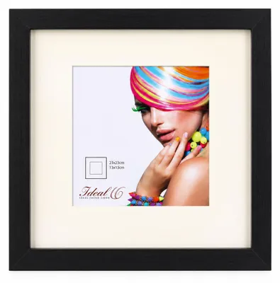 Produktbild von 3D Objektrahmen Holz Bilderrahmen quadratisch Wanddeko Collage Poster Fot Rahmen - Farbe: Schwarz | Format: 23x23