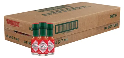 Productafbeelding van Tabasco Mini's - 144 Stuks van 3.7 mL - Ideaal voor onderweg - Geschikt voor Restaurants, Hotels en Catering - Light Things Up! (Red)
