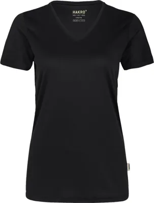 Produktbild von HAKRO Hakro Damen V-T-Shirt Coolmax (Polyesterfasern) #187 Gr. XL schwarz