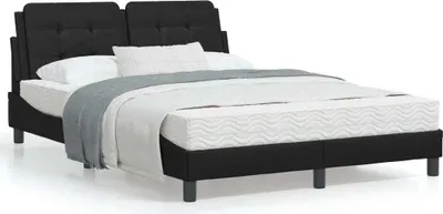 Productafbeelding van Maison Exclusive - Bedframe met LED-verlichting en matras, zwart, 120 x 200 cm